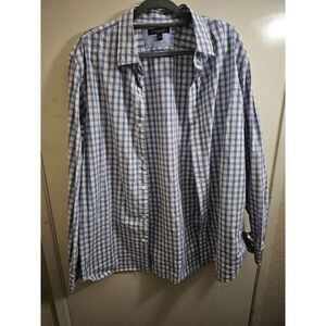 Banana Republic Soft Wash Slim Fit Long‎ Sleeve Plaid Men's Shirt Size X Large